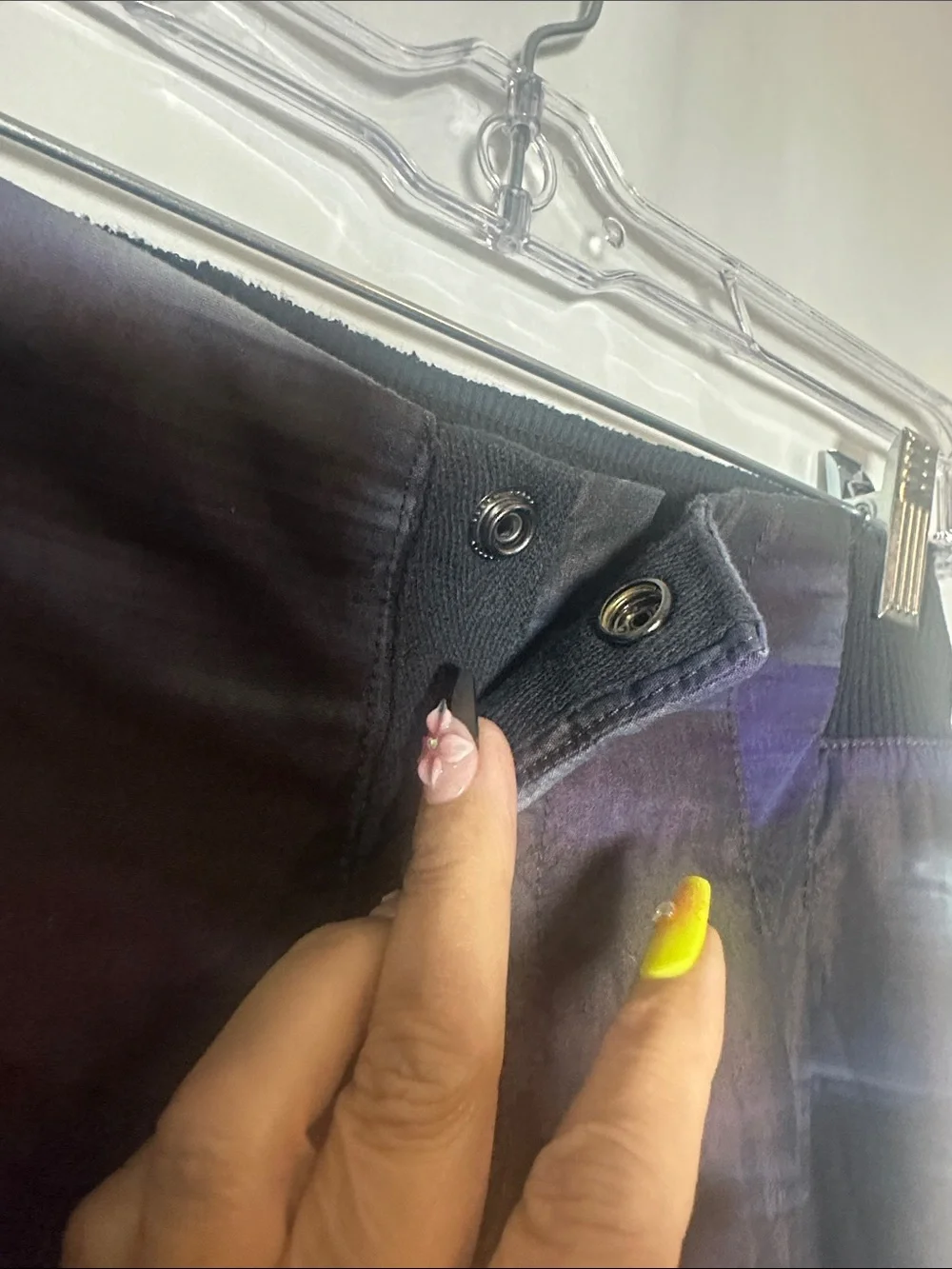 Free People movement mesmerize me cargo pants blurred purple & black abstract